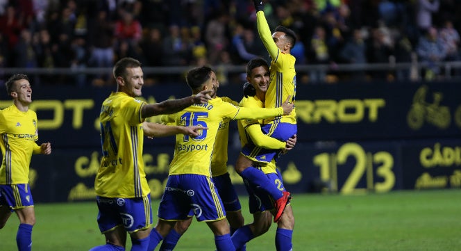 Alvarito y Cifuentes, el gol del Cádiz CF