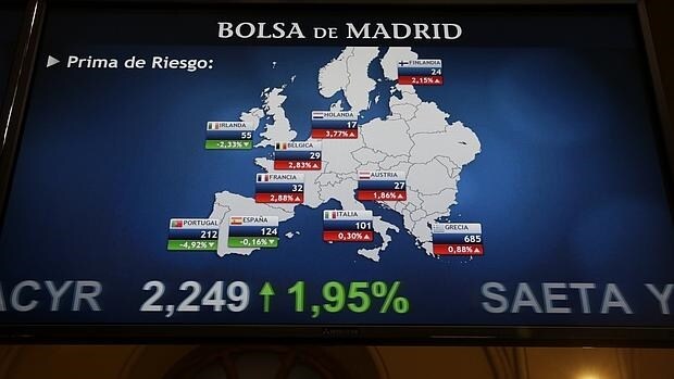 Tras la subasta, la prima de riesgo de España se situaba en 125 puntos