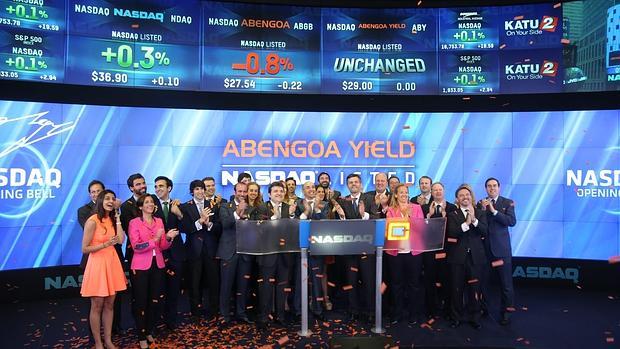 Apertura de la sesion de debut de Abengoa Yield en Nasdaq