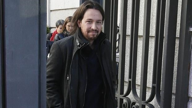 Pablo Iglesias, hoy en su visita al Congreso