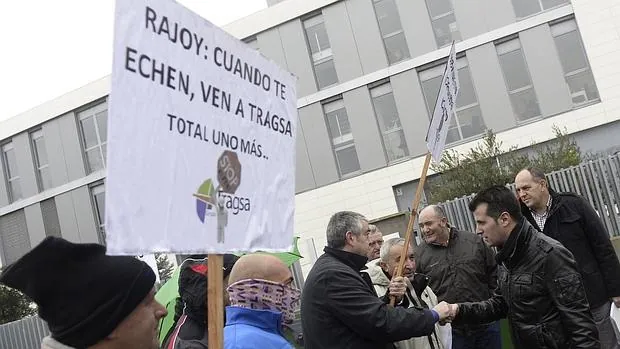 Trabajadores de Tragsa protestan por el ERE en una foto de archivo