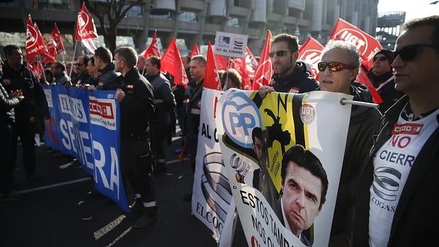 Reciente manifestación de trabajadores de la central en Madrid