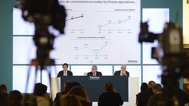 Presentación de resultados de Telefónica el pasado febrero