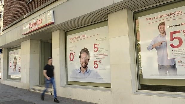 Oficina bancaria en la capital de España