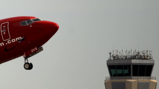 Avión de Norwegian en el aeropuerto de Málaga