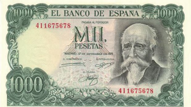 Billete de mil pesetas en la década de los 70