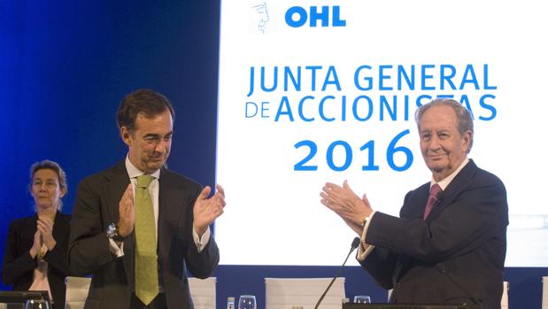 El actual presidente de OHL, Juan Villar-Mir de Fuentes, y el anterior presidente Juan Miguel Villar Mir