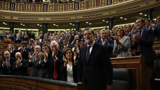 Mariano Rajoy en el momento de su investidura como presidente del Gobierno