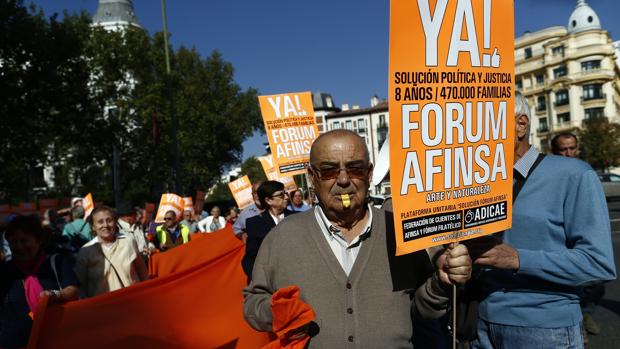 Imagen de archivo de una concentración de los afectados de Afinsa