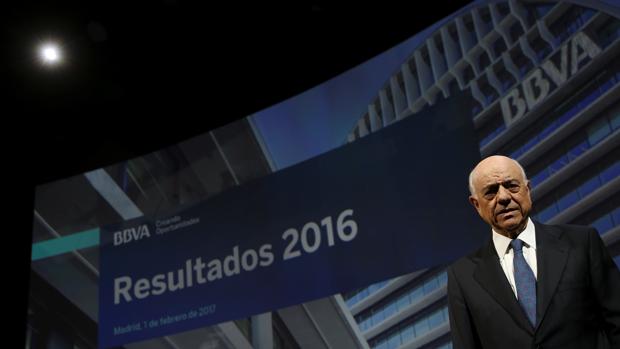 Francisco González, presidente de BBVA, presenta los resultados del grupo