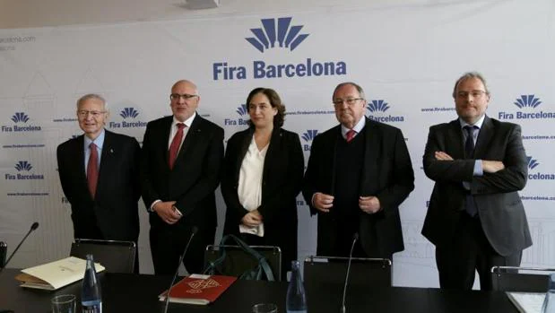 Miquel Valls, Jordi Baiget, Ada Colau, José Luis Bonet y Constantí Sarrallonga presentan resultados