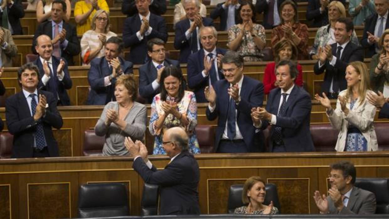 Cristóbal Montoro, hace unos días en el Congreso tras la aprobación de los Presupuestos