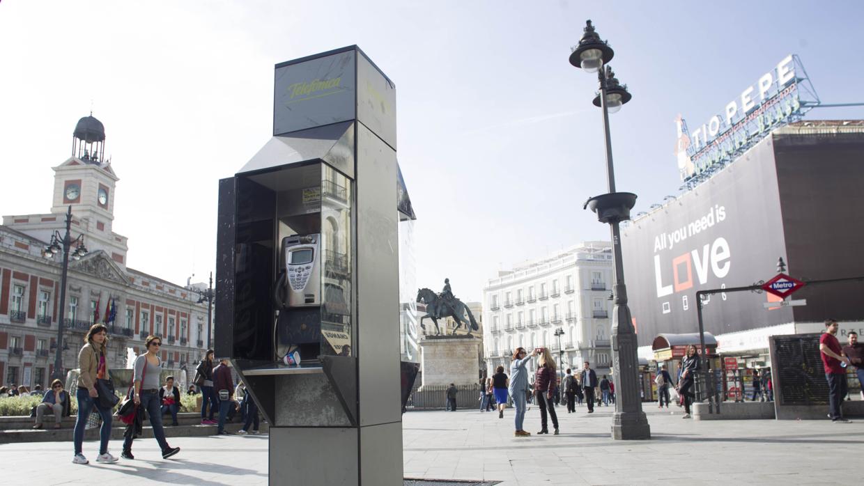 Cabina telefónica en Madrid