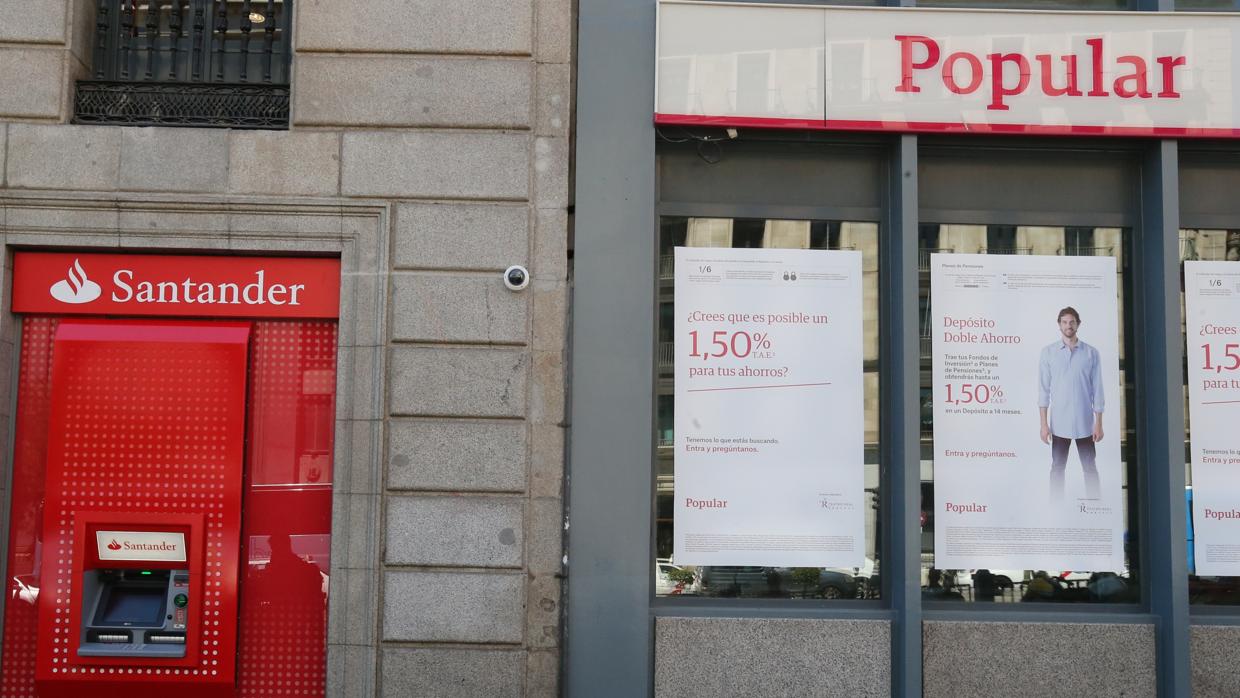Sucursales del Banco Santander y del Banco Popular
