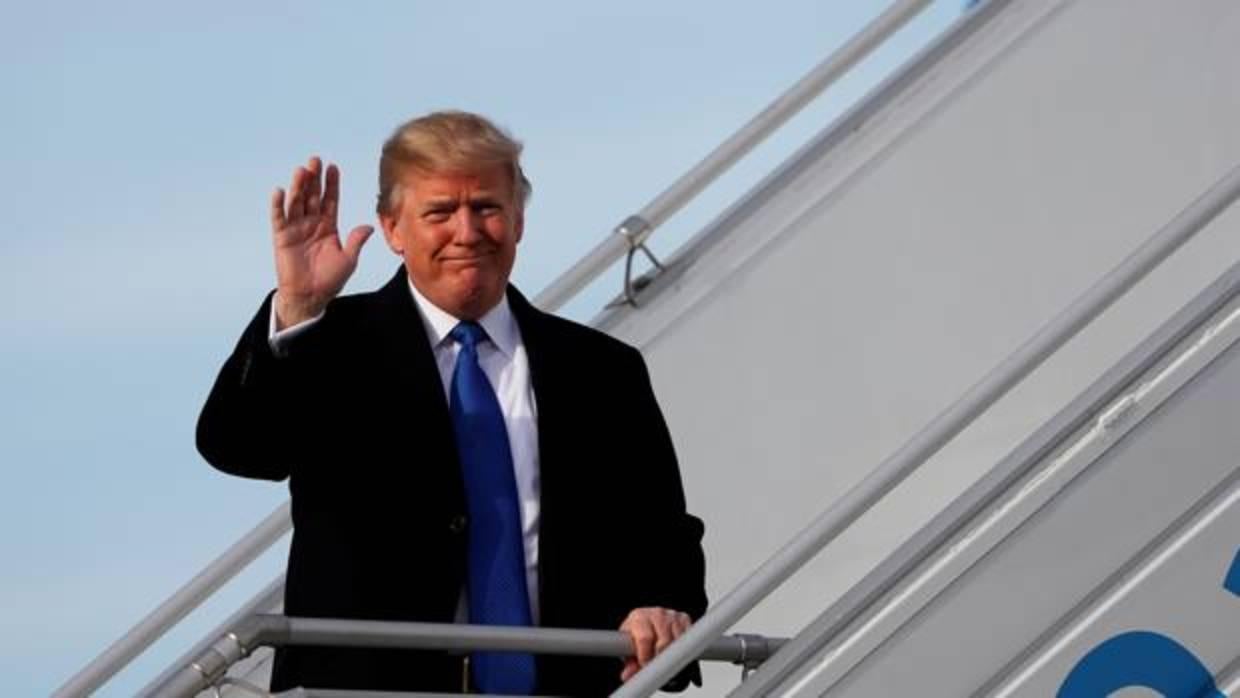 Donald Trump, a su llegada a Zurich