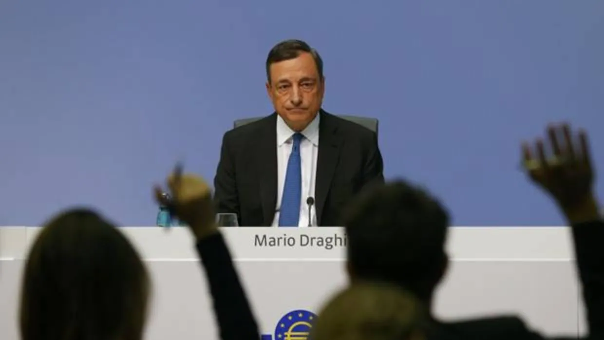 Mario Dragui, presidente del BCE, en una rueda de prensa