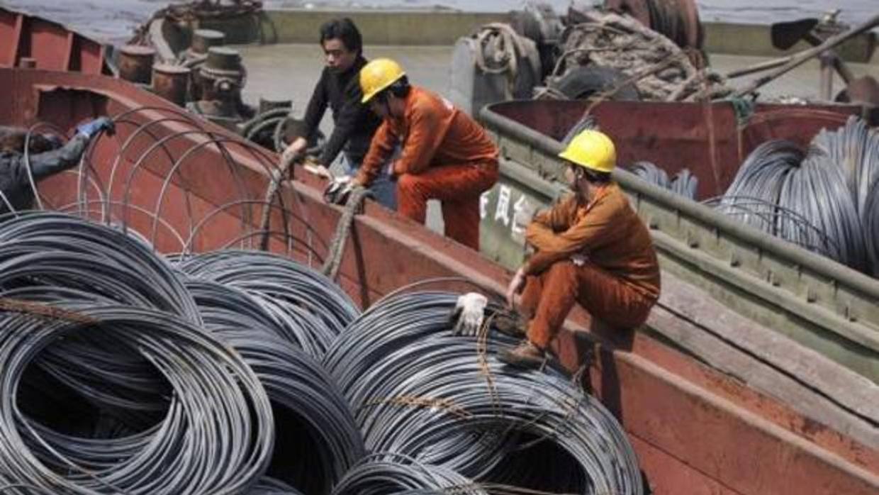 Trabajadores del acero en China