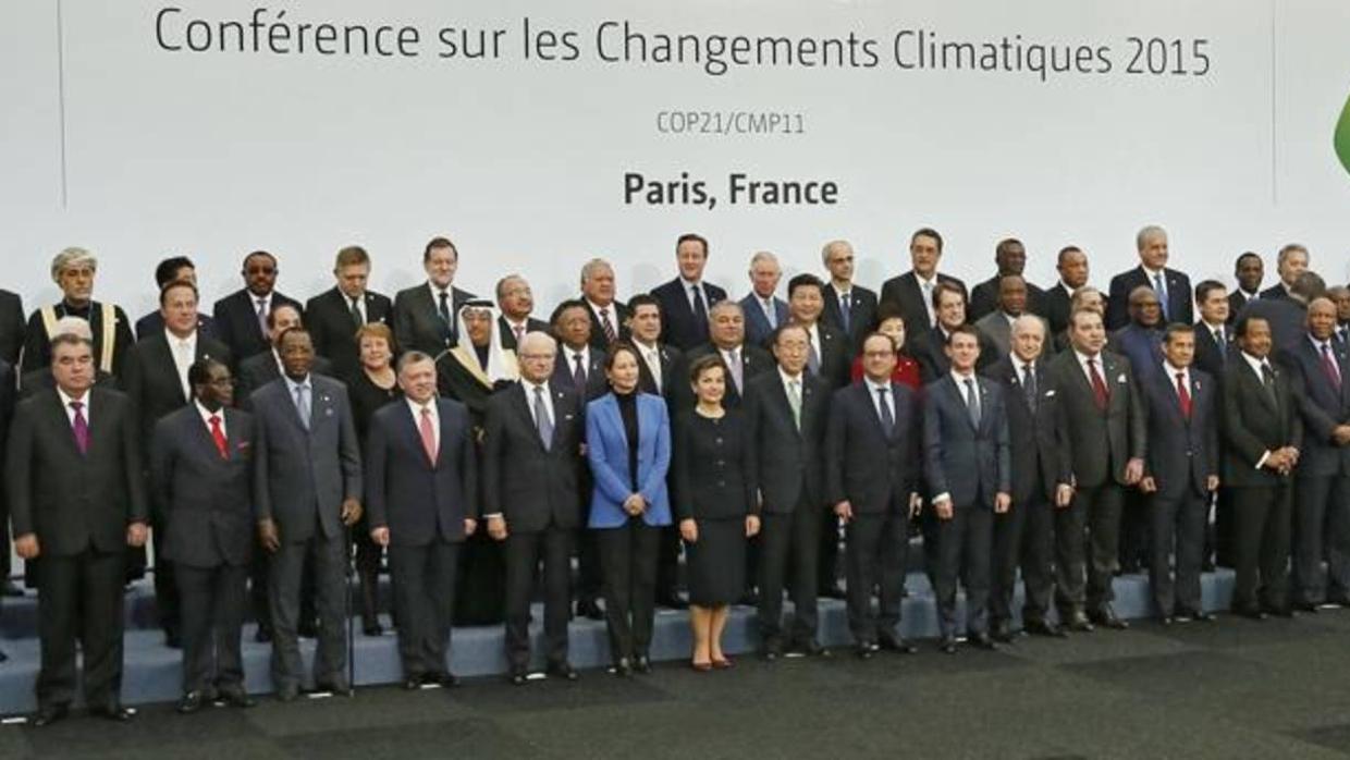Líderes asistentes a la cumbre del clima de París