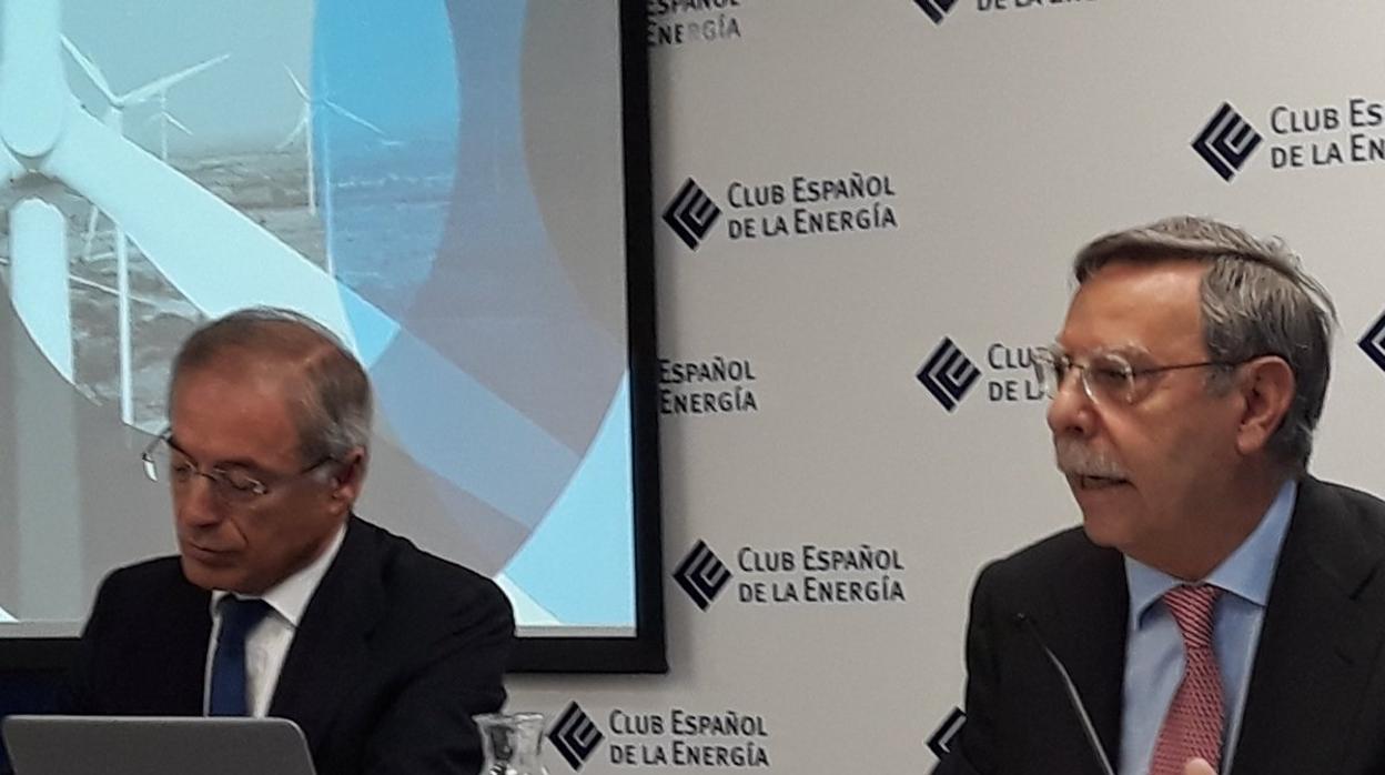 Miguel Antoñanzas, presidente de Enerclub, y José Folgado, presidente de REE, hoy