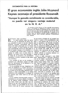 En 1934, «Blanco y Negro» publicaba los consejos del economista británico al presidente Roosevelt.