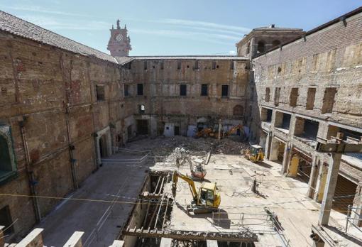 Estado actual de las obras de rehabilitación del Parador Hostal San Marcos en León