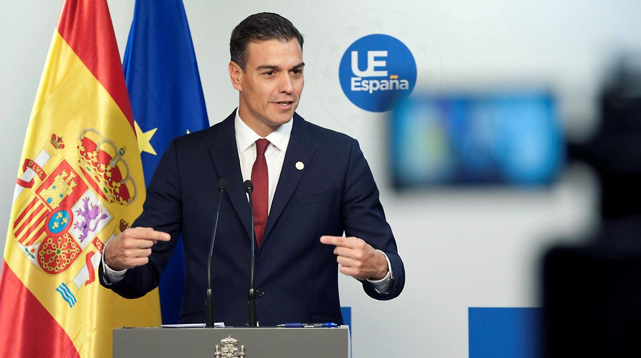 Pedro Sánchez, ayer en Bruselas