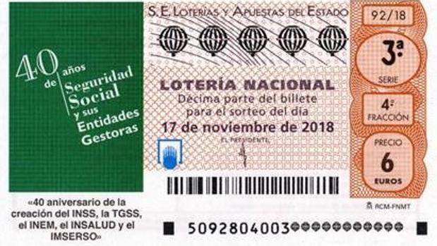 La Lotería conmemora el 40 aniversario de la Seguridad Social y sus entidades