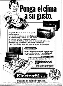 Publicidad de Electrofil, publicada en ABC en 1982