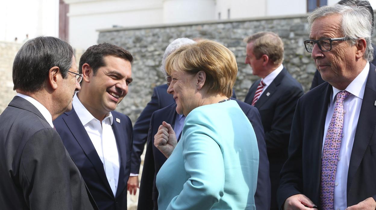 Dirigentes de la Eurozona durante una cumbre