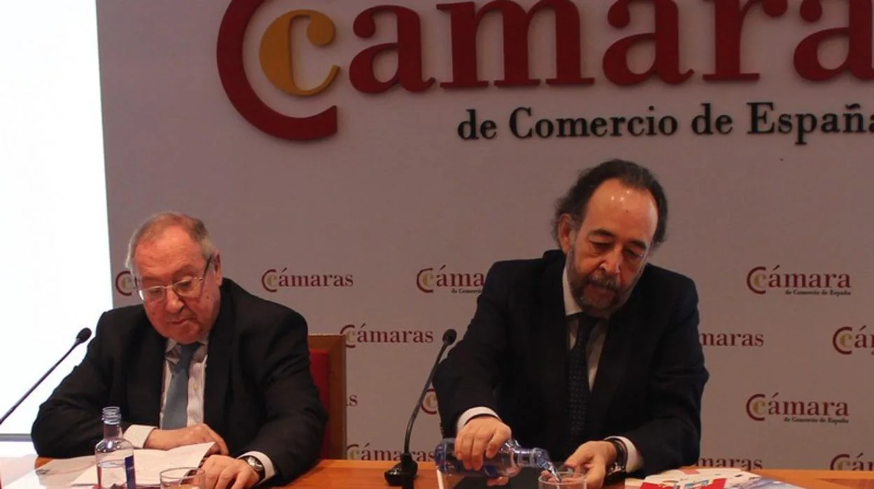 El presidente de la Cámara de España, José Luis Bonet, y el de la Comisión de Digitalización de la institución, Carlos López Blanco