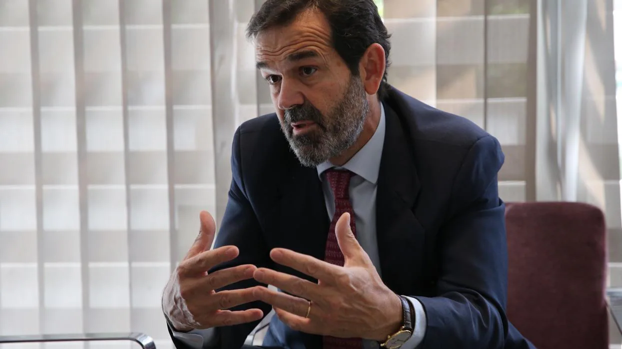 Juan Fernández-Aceytuno, consejero delegado de Sociedad de Tasación, durante la entrevista con ABC