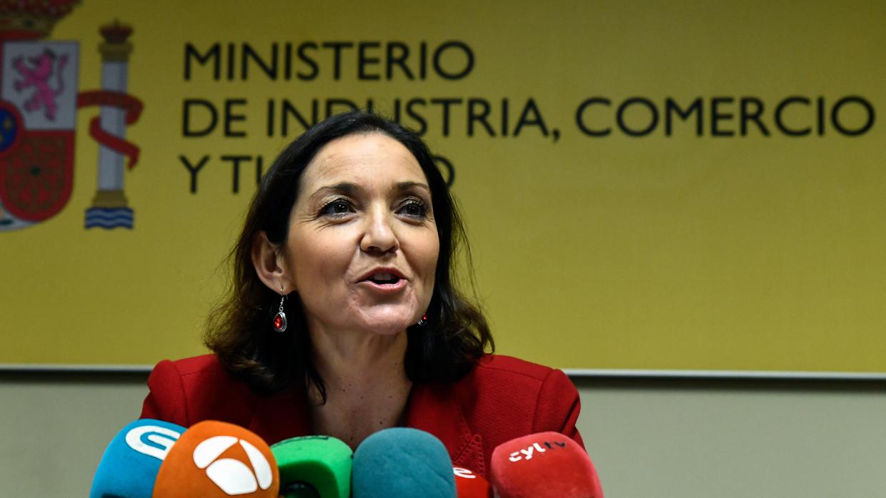 Reyes Maroto, ministra de Industria, Comercio y Turismo en funciones, durante su intervención en Santander