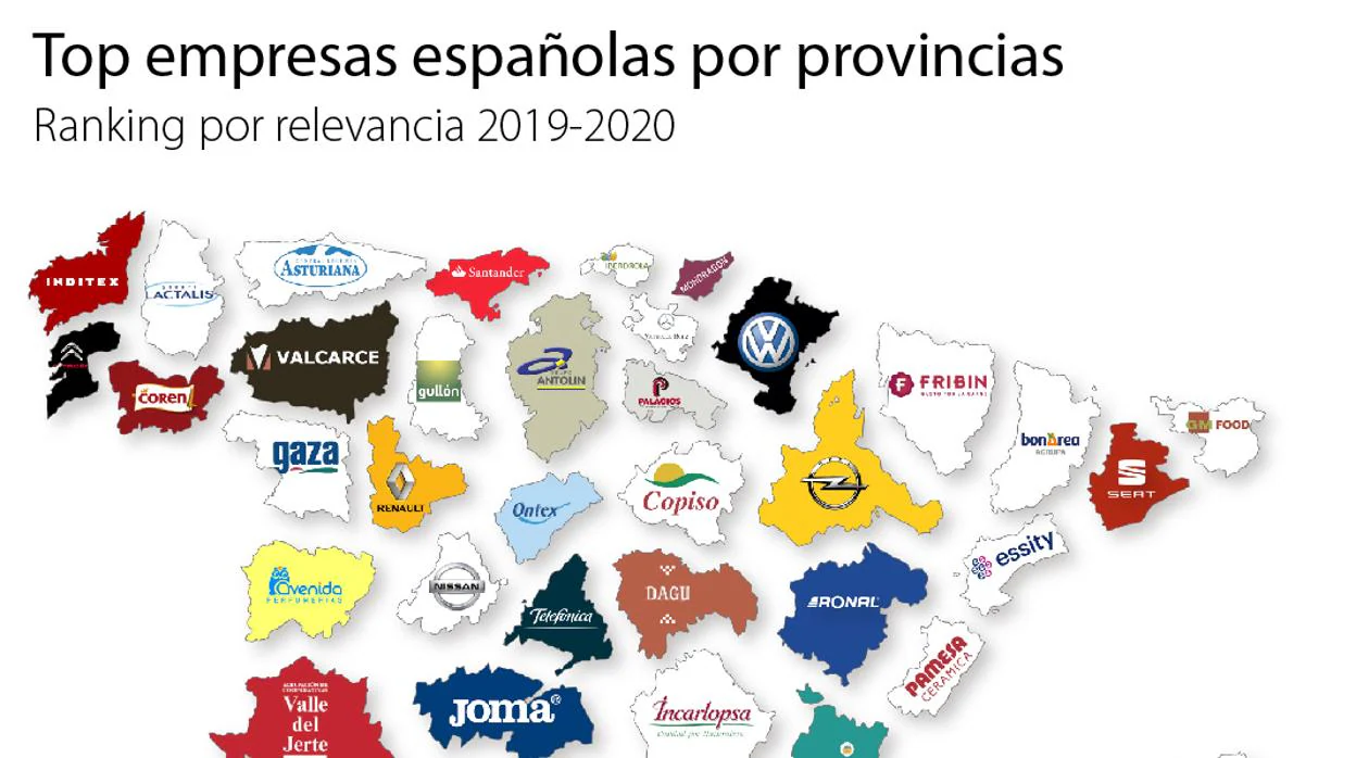 Sangriento junio personal Estas son las empresas más importantes en cada provincia española en 2019
