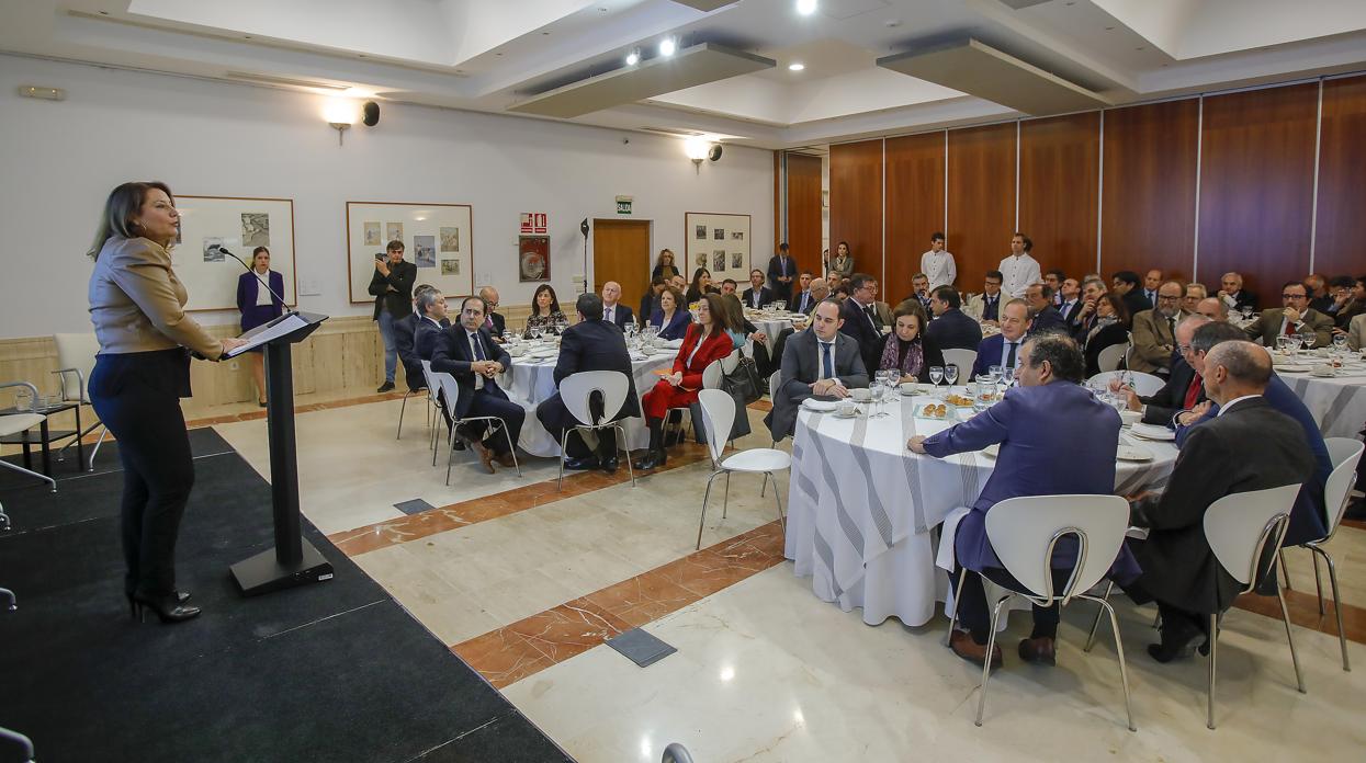 La consejera Carmen Crespo durante su intervención