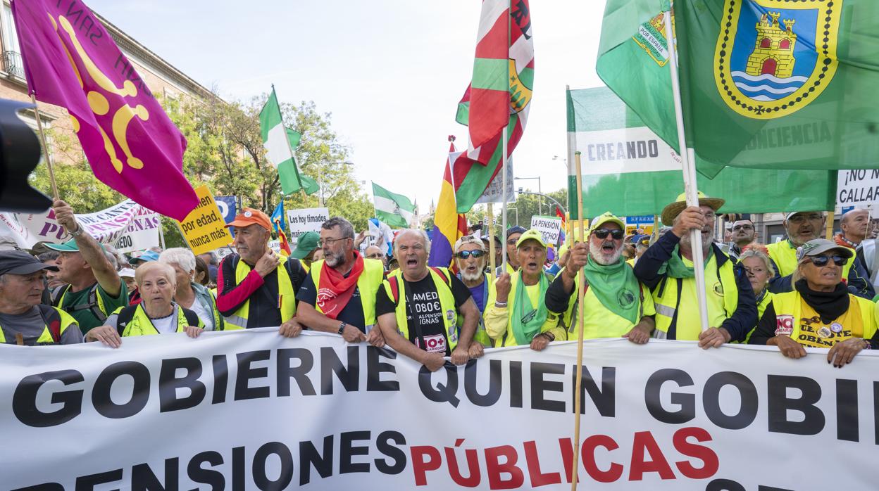 Manifestación de pensionistas en Madrid