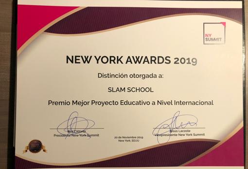 SLAM recibe el premio NY Awards 2019 como mejor proyecto educativo a nivel internacional