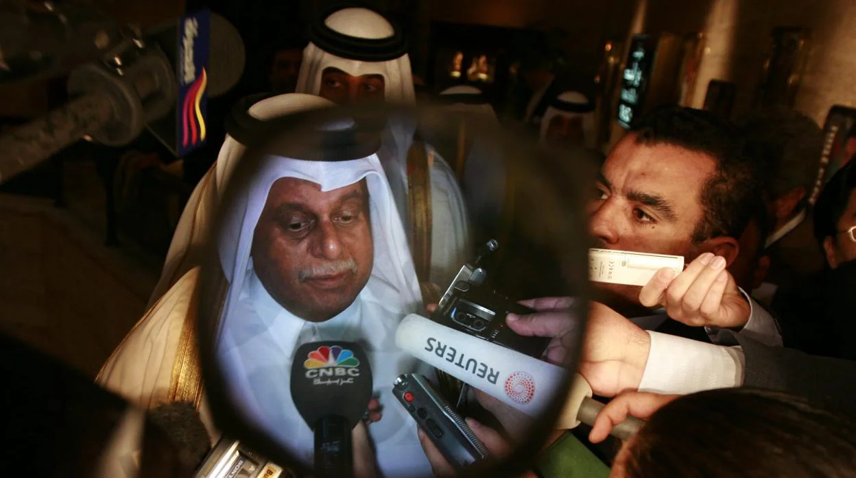 El ministro catarí de Energía, Abdullah Bin Hamad Al Attiyah, hoy, a su llegada a la sede de la OPEP