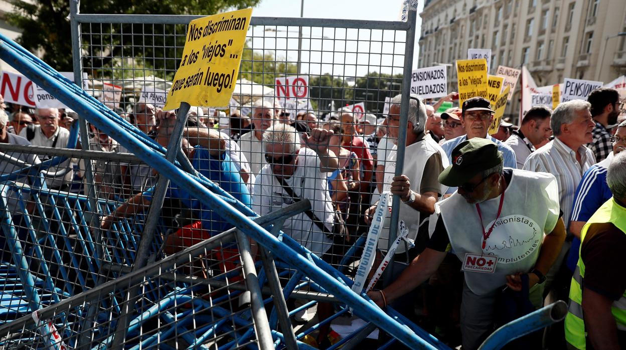 Protestas de pensionistas en Madrid