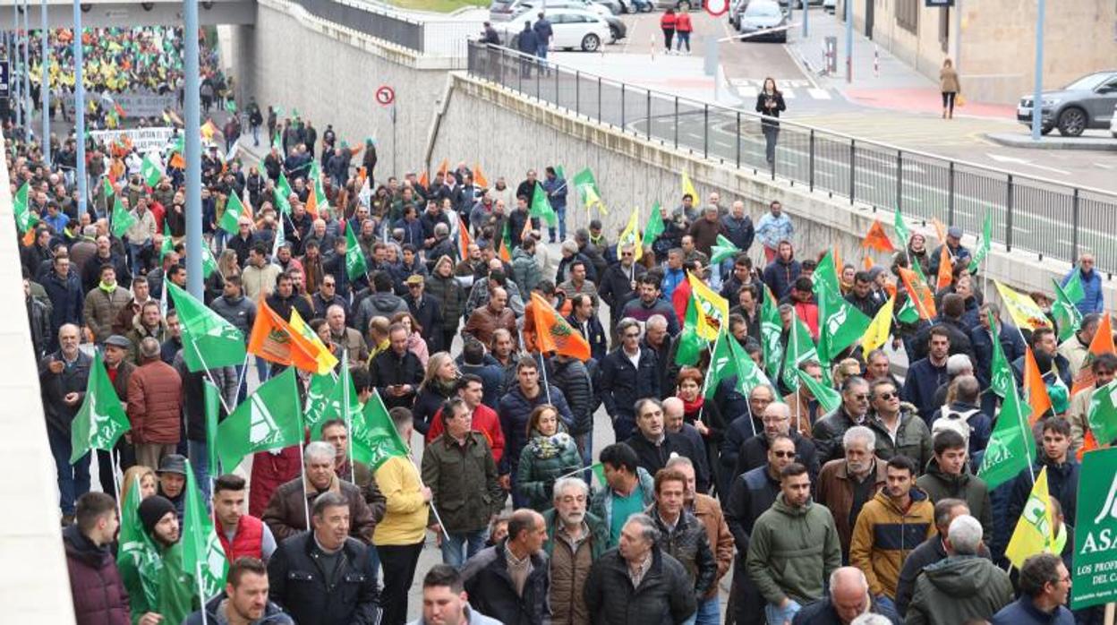 Protesta de agricultores este jueves en Salamanca