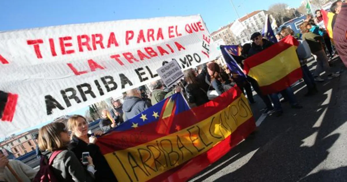 Manifestación de agricultores producida el lunes en Madrid