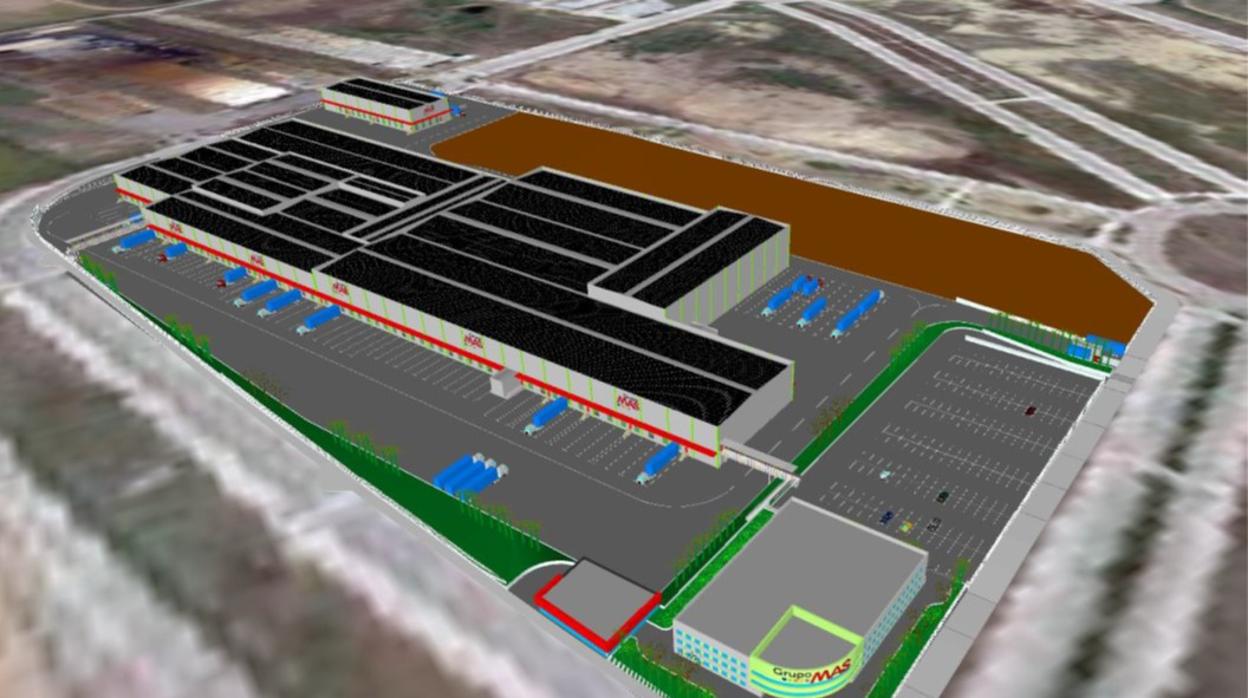 Recreación virtual de la futura plataforma digital de MAS en el polígono industrial El Esparragal, en Guillena