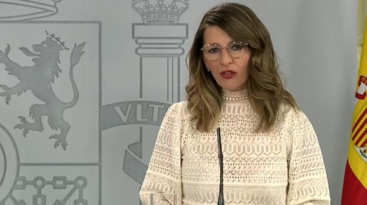 La ministra de Trabajo, Yolanda Díaz