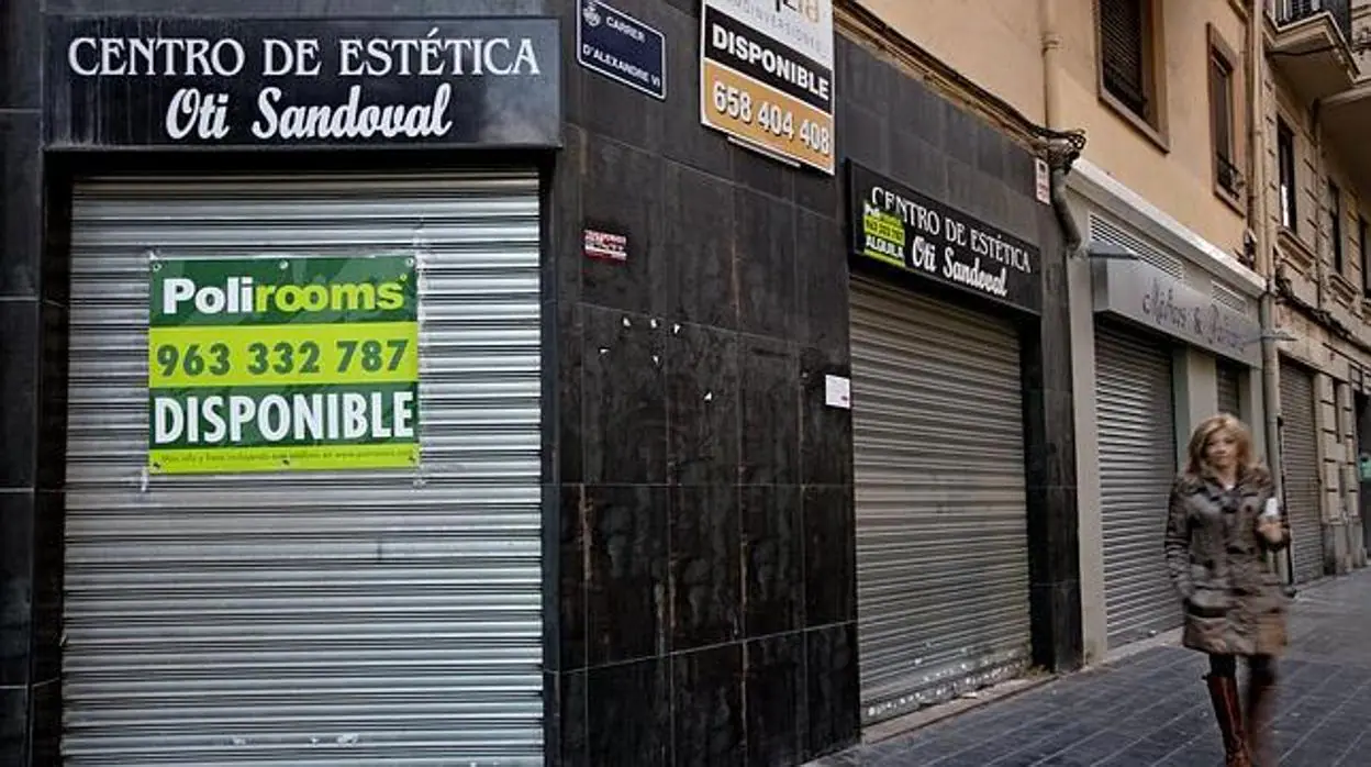 Comercios cerrados en el centro de Valencia