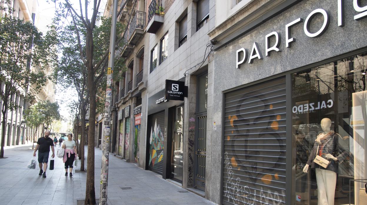 Comercios cerrados en Madrid durante la etapa de confinamiento