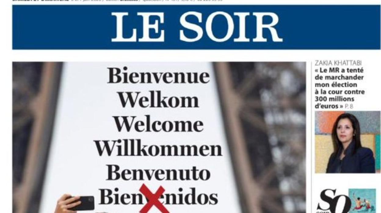 La portada del diario belga «Le Soir»