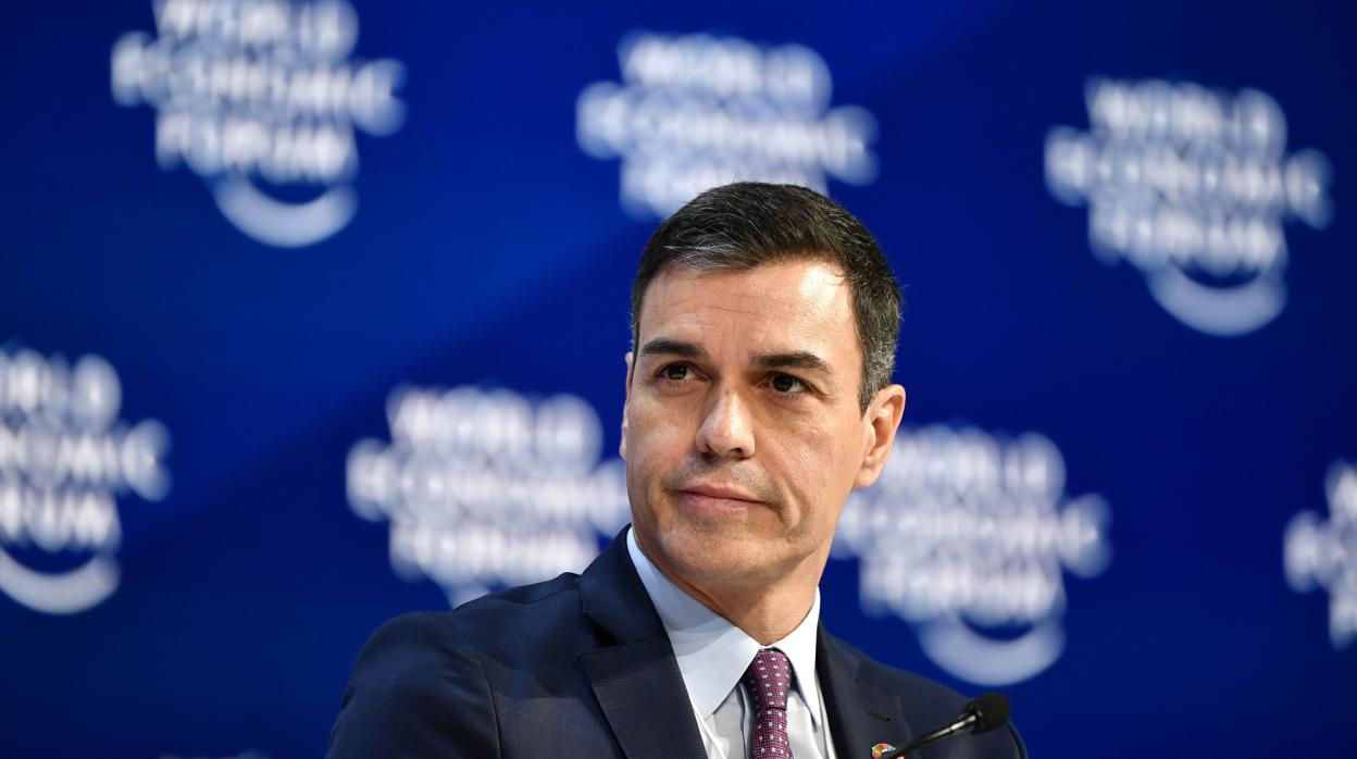 Pedro Sánchez, presidente del Gobierno, durante su participación en el Foro de Davos de este año