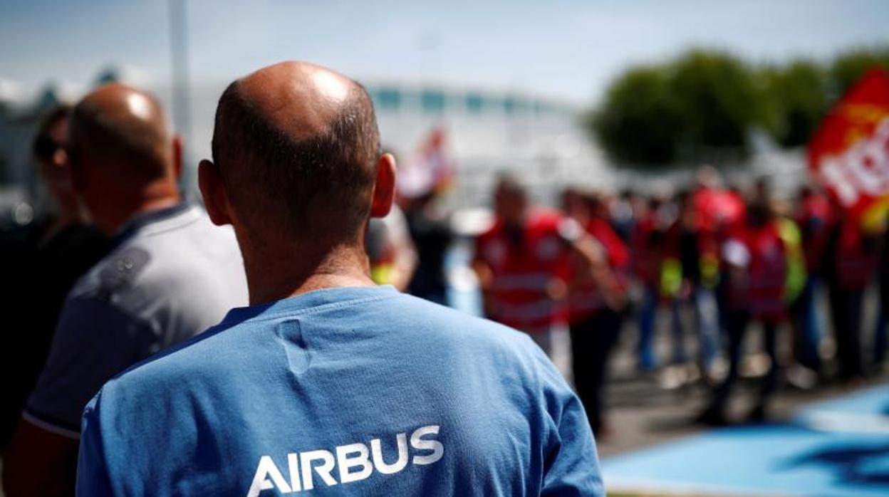 Protesta de trabajadores de Airbus en Francia