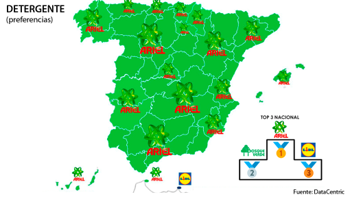 Marcas favoritas de detergente en España