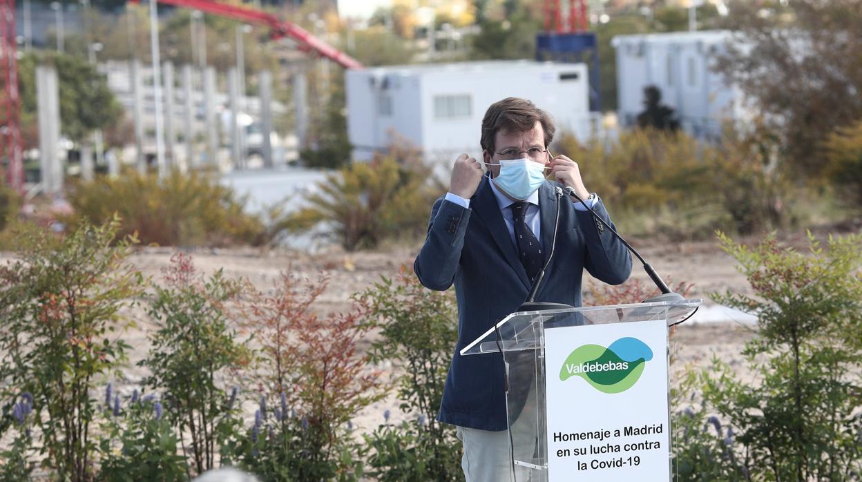 Martínez-Almeida intervino en el homenaje al pueblo de Madrid en su lucha contra el Covid, en Valdebebas