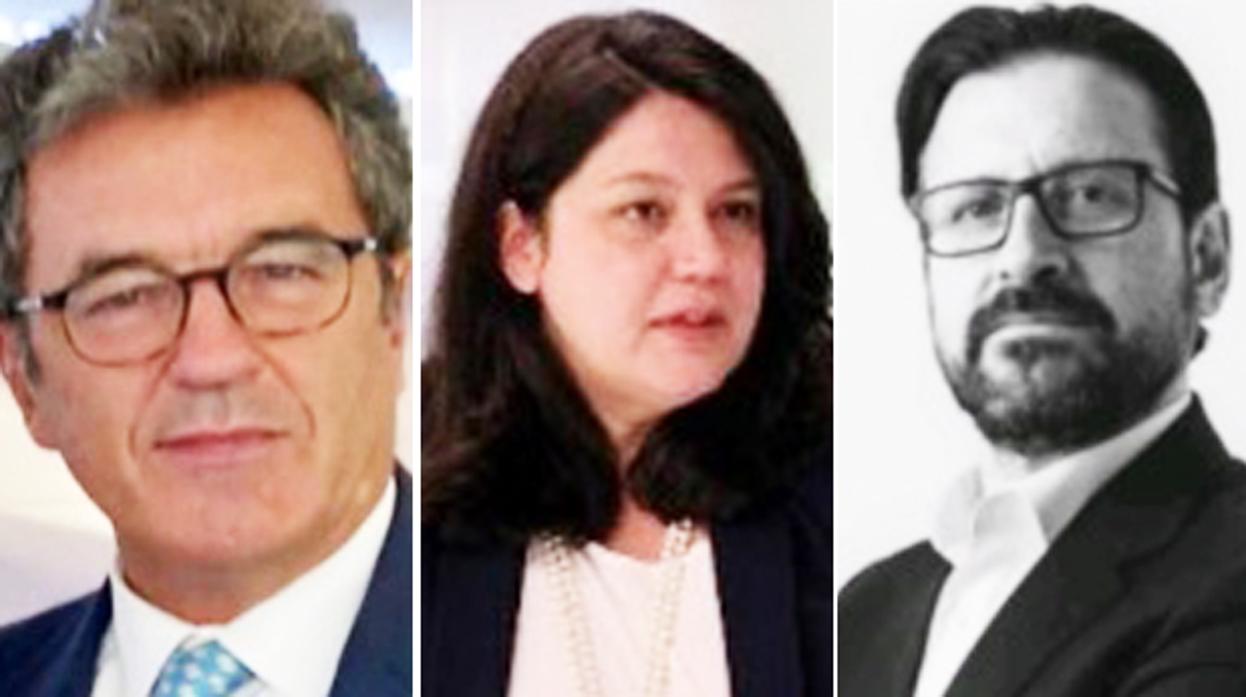 De izquierda a derecha, Juan Pablo López-Bravo, Margarida de la Riva y Jordi Sarriá, candidatos de AbengoaShares para el consejo de administración de la matriz